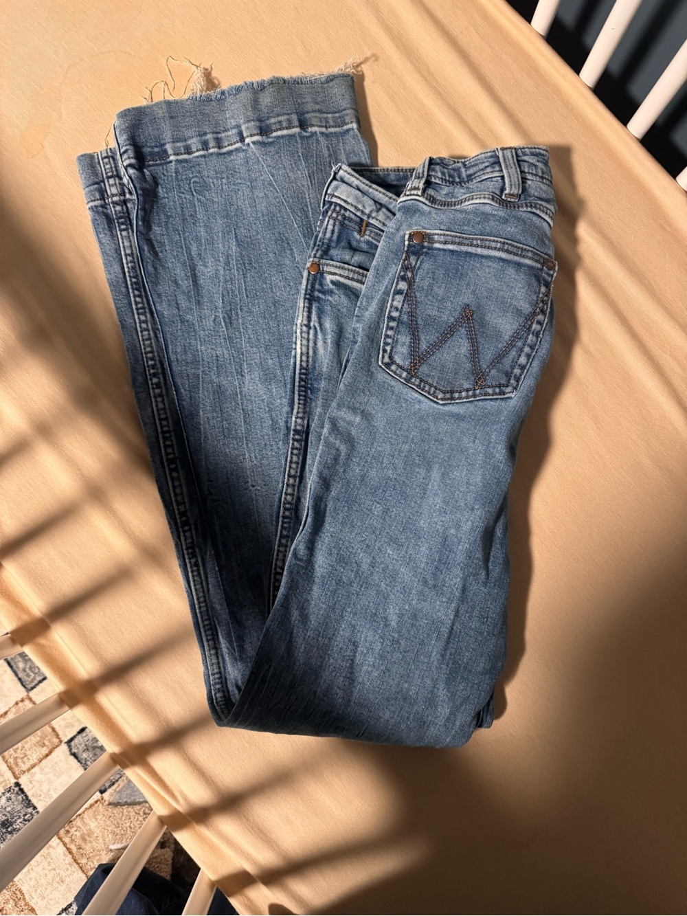 Wrangler Women's Light Blue Boot Cut Jeans with W Pocket Stitching